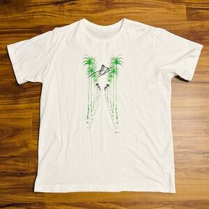 White Graphic Rio Palm-Tree Tee - Men's Casual Shirt